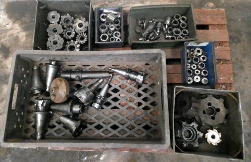 Assorted Collets, Cutters and Tooling.