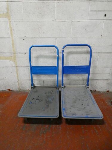 Pair of Silverline Flat Bed Trolleys.