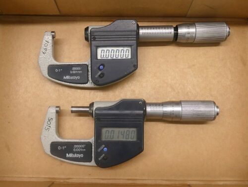 Pair of Mitutoyo External Digital Micrometers.