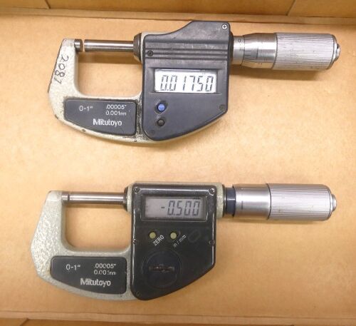 Pair of Mitutoyo External Digital Micrometers.