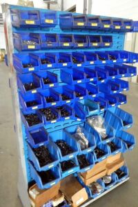 Double Sided Tote Bin Rack And Contents