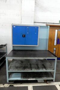 Mobile Steel Bench With Tool Cabinet