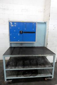 Mobile Steel Bench With Tool Cabinet