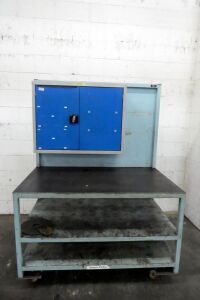 Mobile Steel Bench With Tool Cabinet
