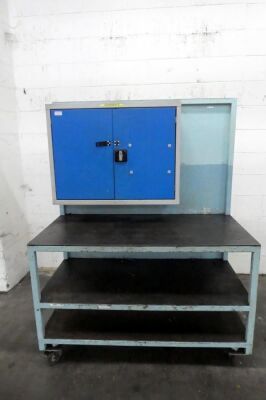 Mobile Steel Bench With Tool Cabinet