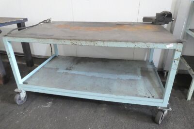 Mobile Steel Bench With 6" Vice