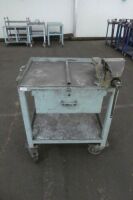 Mobile Steel Tool Table With Record No 6 Vice