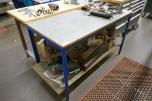 Wooden Topped Work Bench