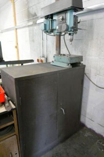 Meddings Bench Top Pillar Drill With Steel Cabinet