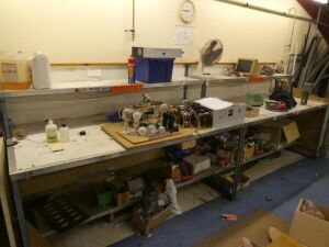 Steel Lab Benches 2000mm x 1000mm x 1600mm NOT CONTENTS 2 Off