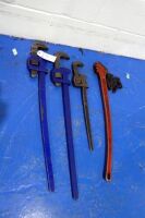 Various Stilsons and Chain Spanner