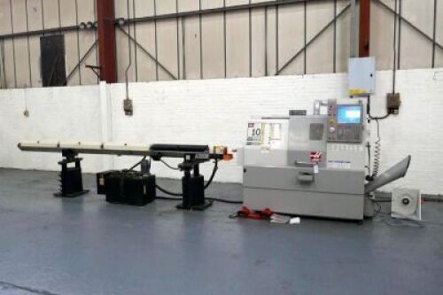 Haas SL10 Lathe, Hydrafeed HA Bar Feed