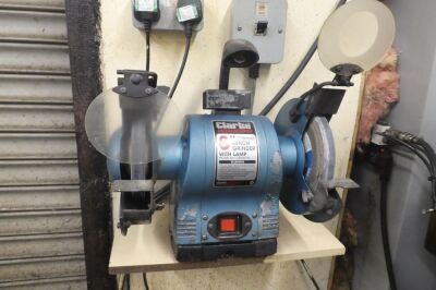 Clarke 8" Twin Bench Grinder With Lamp