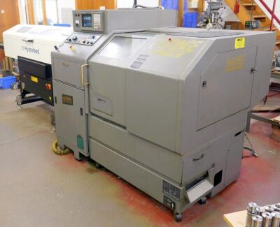 Hardinge Conquest GT Gang Turret CNC Lathe Plus Hydrafeed MSV65 Barfeed