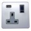 Brushed Chrome With Black Insert Screw Less Plate (Qty 1775) - 8