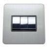 Brushed Chrome With Black Insert Screw Less Plate (Qty 1775) - 18