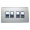 Brushed Chrome With Black Insert Screw Less Plate (Qty 1775) - 19