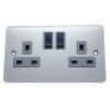 Brushed Chrome With Black Flat Plate Insert (Qty 300) - 9