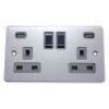 Brushed Chrome With Black Flat Plate Insert (Qty 300) - 10