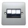 Brushed Chrome With Black Flat Plate Insert (Qty 300) - 18