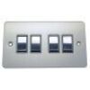 Brushed Chrome With Black Flat Plate Insert (Qty 300) - 19