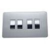 Brushed Chrome With White Insert Screw Less Plate (Qty 274) - 15