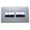 Brushed Chrome With White Insert Screw Less Plate (Qty 274) - 16