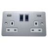 Brushed Chrome With White Insert Flat Plate (Qty 320) - 11