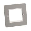 Brushed Chrome With White Insert Flat Plate (Qty 320) - 12