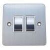 Brushed Chrome With White Insert Flat Plate (Qty 320) - 18