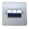Brushed Chrome With White Insert Flat Plate (Qty 320) - 19