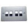 Brushed Chrome With White Insert Flat Plate (Qty 320) - 20