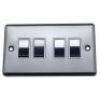 Brushed Chrome With White Insert Classic Plate (Qty 354) - 23