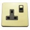Polished Brass With Black Insert Screw Less Plate (Qty 249) - 7