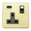 Polished Brass With Black Insert Screw Less Plate (Qty 249) - 8