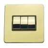 Polished Brass With Black Insert Screw Less Plate (Qty 249) - 18