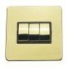 Polished Brass With Black Insert Screw Less Plate (Qty 249) - 18