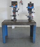 Meddings Twin Pillar Drill On Steel Table