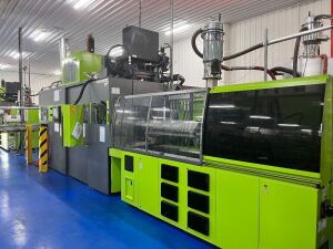 Engel Insert 1050H/100 injection lines with Blowliner 1050/40 blow moulding units and conveyors