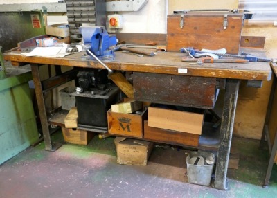 Wooden Workbench & Vice