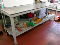 Stainless Topped Steel Work Bench