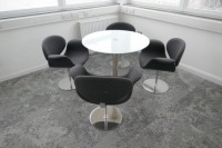 Glass Table + 4 Chairs 900mm Diameter