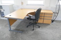 Office Desk + 2 Drawer Units And Chair