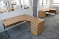Office Furniture. 2 Desks 1600mm x 1200 mm. 2 Drawer Units 600mm x 400mm