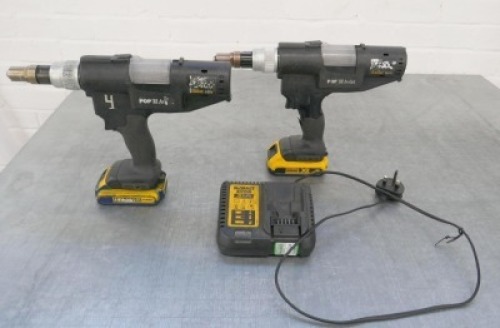 Avdel Proset PB3400 Cordless Rivet Guns 2 x Dewalt Batteries & 240v Charger