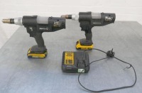 Avdel Proset PB3400 Cordless Rivet Guns 2 x Dewalt Batteries & 240v Charger