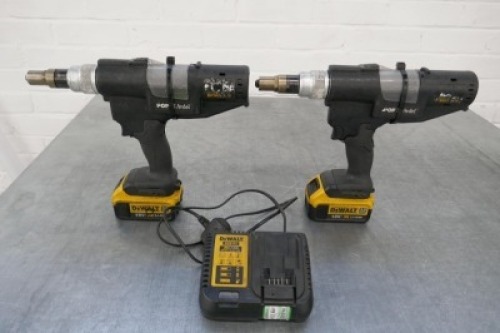 Avdel Proset PB3400 Cordless Rivet Guns 2 x Dewalt Batteries & 240v Charger