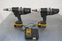 Avdel Proset PB3400 Cordless Rivet Guns 2 x Dewalt Batteries & 240v Charger