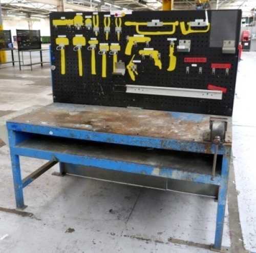Steel Work Bench & Vice 2100 x 1800 x 1000mm