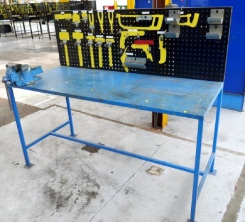 Steel Work Bench & Vice 1800 x 1600 x 1000mm